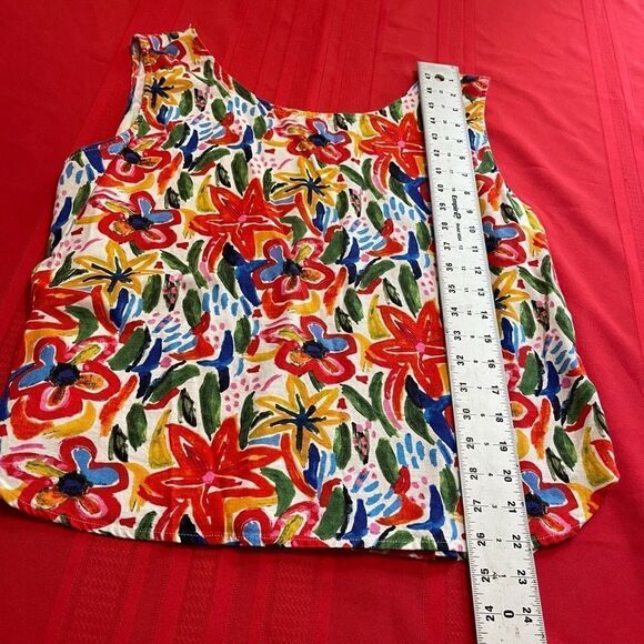 Hester & Orchard Linen Floral Tank Top Size XL - Picture 8 of 8